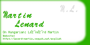 martin lenard business card